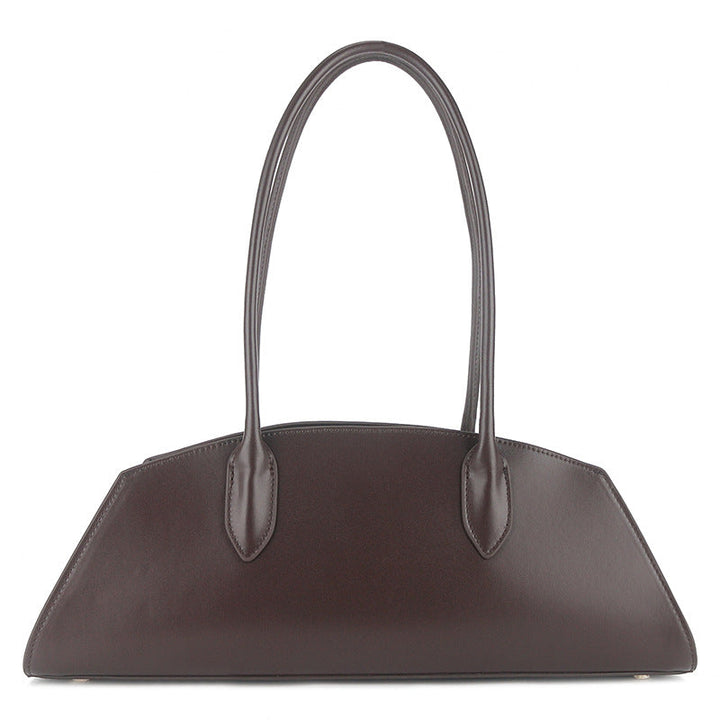 sleek half-moon leather tote with elongated handles – VELORA
