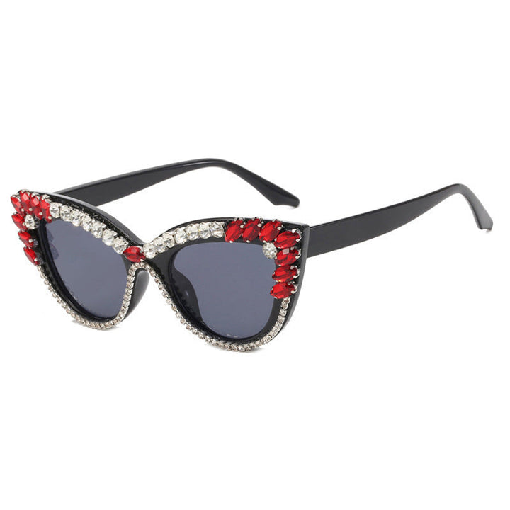 Ruby Crystal Cat-Eye Sunglasses – GLAMÉ