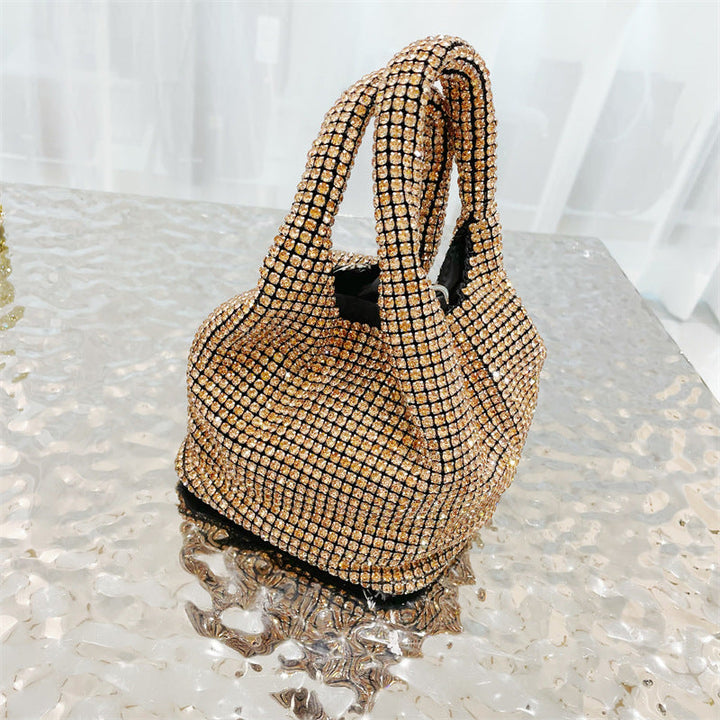 crystal-embellished knotted-handle evening bag - Eromidc