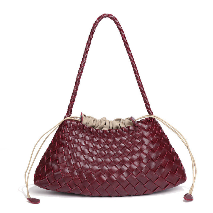 Emerald Woven Drawstring Shoulder Bag – SERALINE