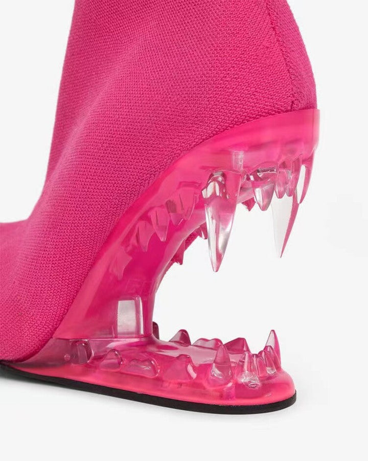 pointed-toe ankle boots with sculpted monster wedge - KOLEEN