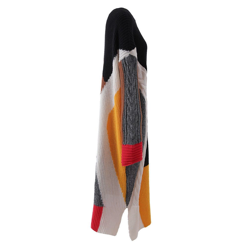 Colorblock Oversized Knit Midi Dress – VIRELLE