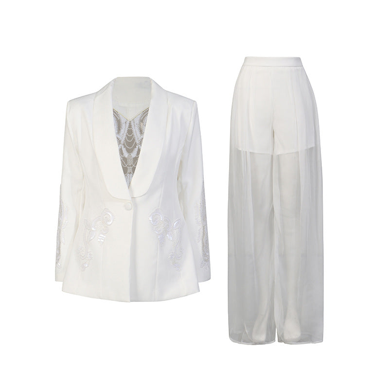 Sheer Overlay Tailored Set – LUXE