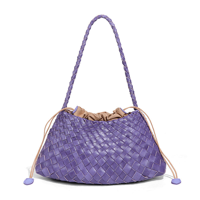 Emerald Woven Drawstring Shoulder Bag – SERALINE