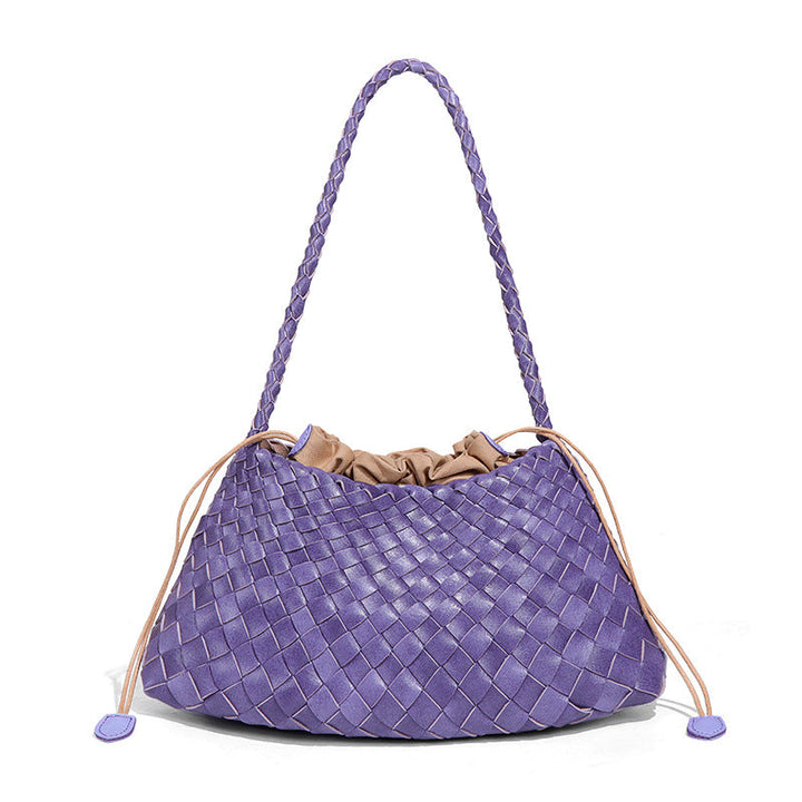 Emerald Woven Drawstring Shoulder Bag – SERALINE
