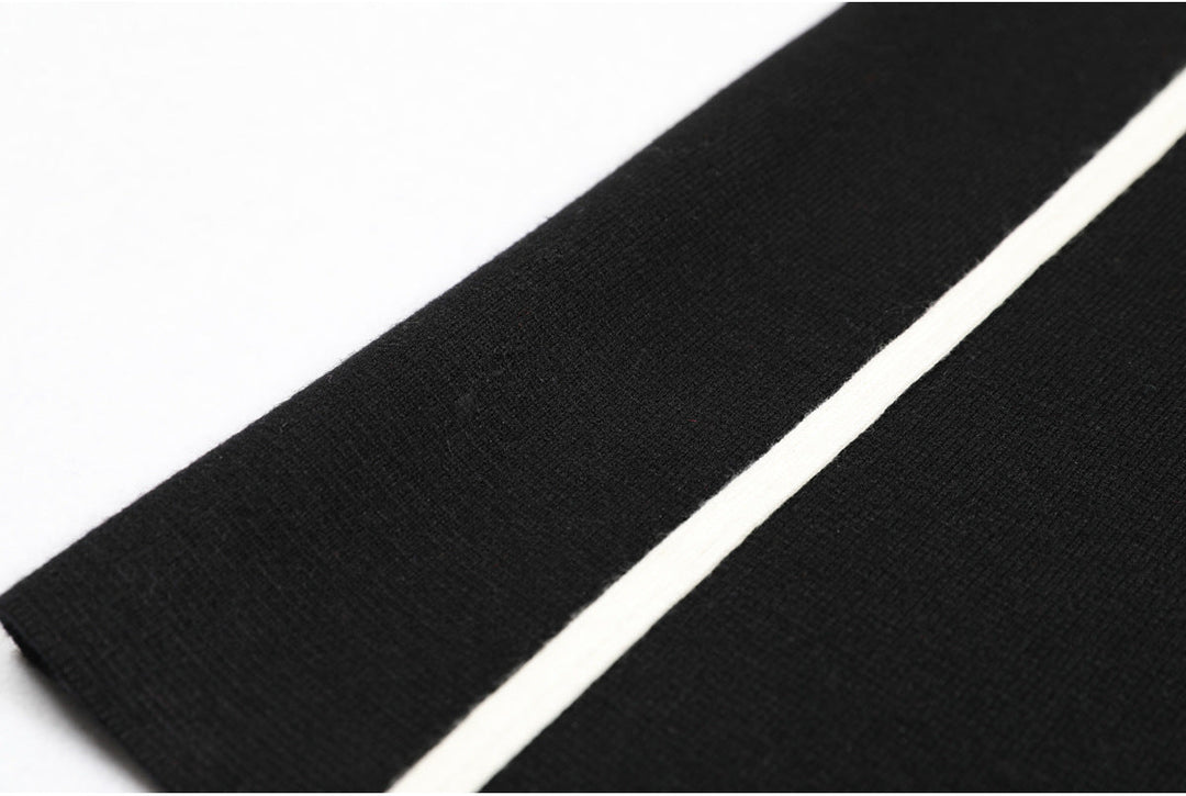 long sleeve tailored suit with contrast piping - DORRAZLI
