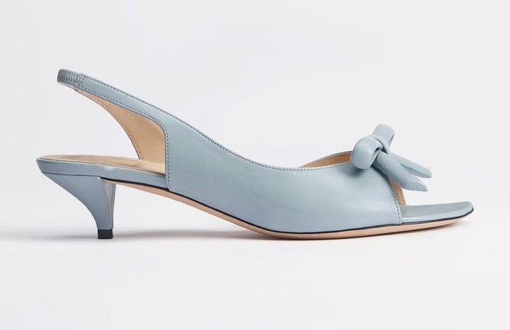 Black Bow Slingback Kitten Heels – Minimal