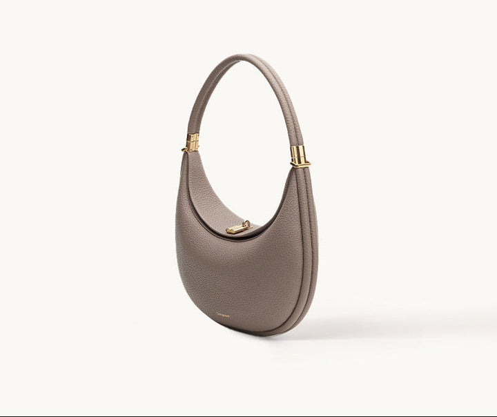 Sage Crescent Leather Shoulder Bag – LUCENZA