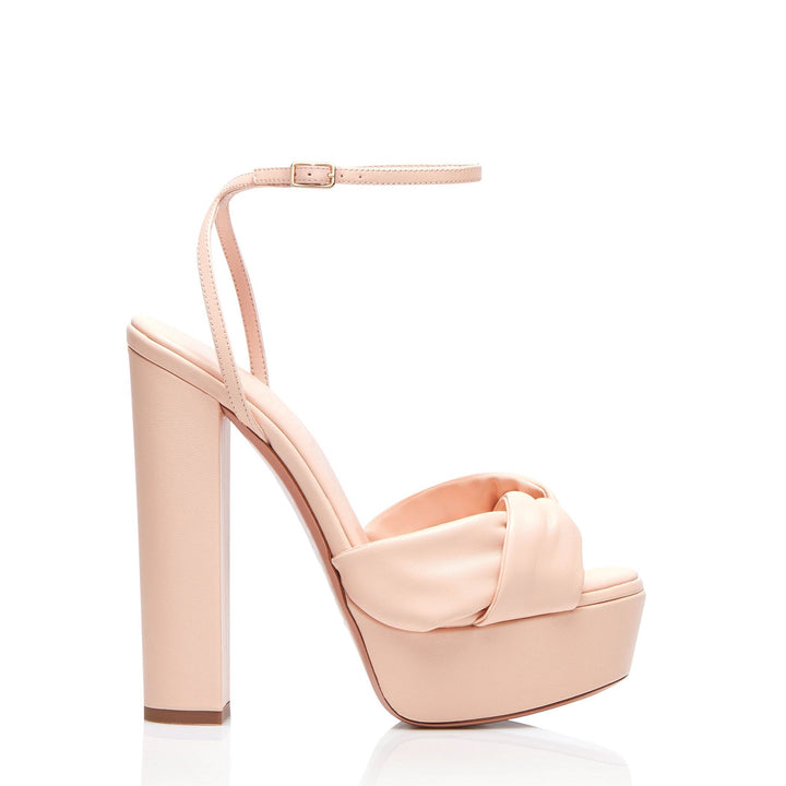 metallic platform ankle-strap high heel sandal – AURELIA