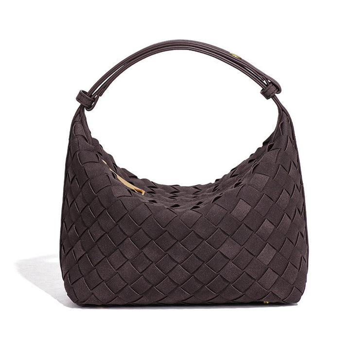 Chocolate Woven Hobo Shoulder Bag – MONETTA