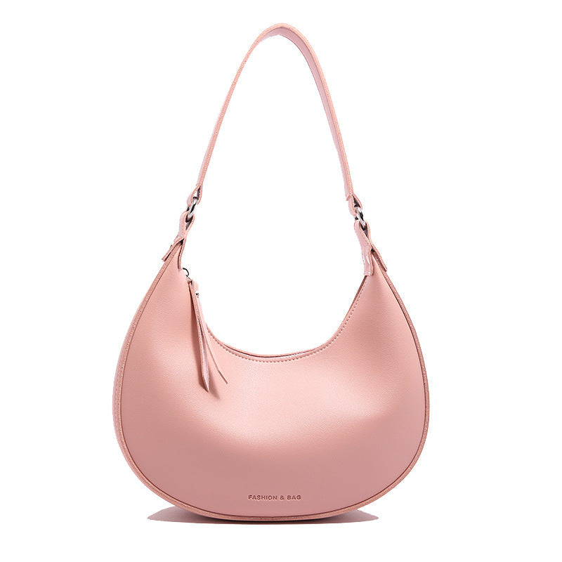 smooth crescent shoulder bag with adjustable strap – LUMINA