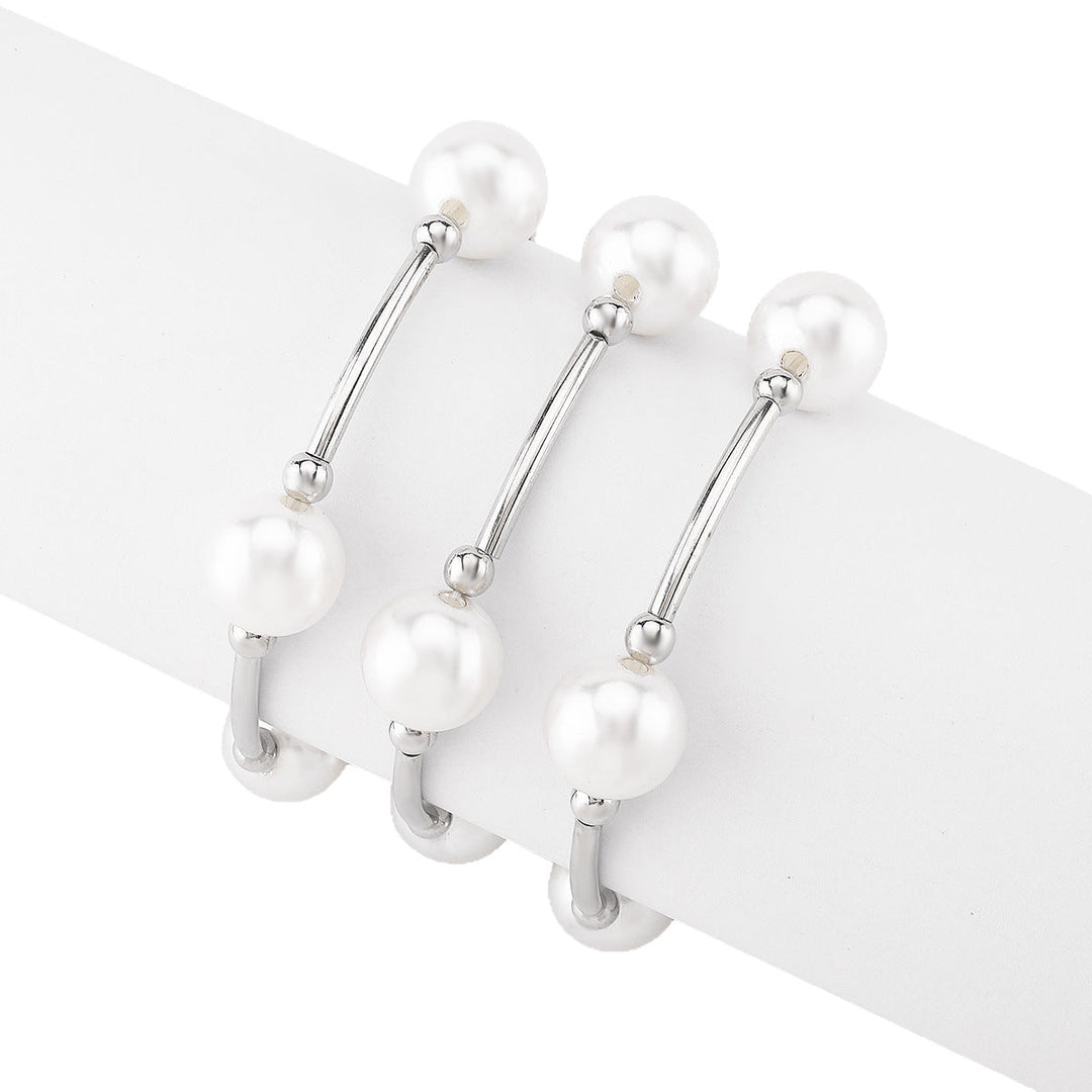 spiral cuff bracelet with oversized pearls – NOIRÉLLE