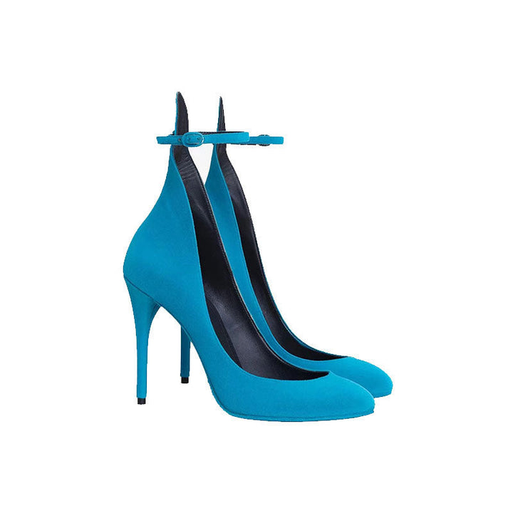 Dalmatian Print Ankle-Strap Stiletto Heels – MONO