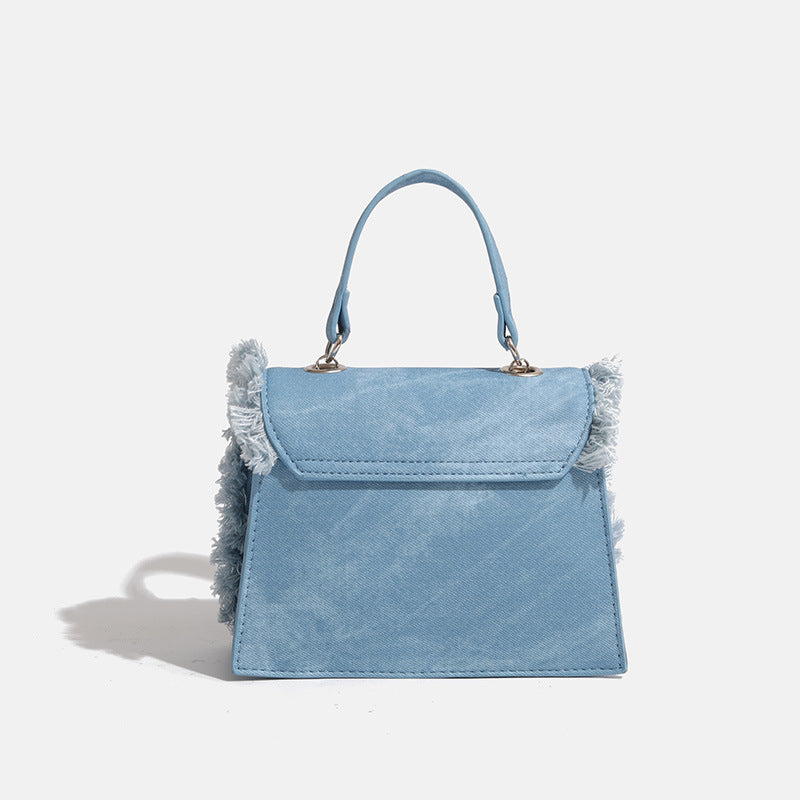Frayed Denim Mini Bag - AZULÉA