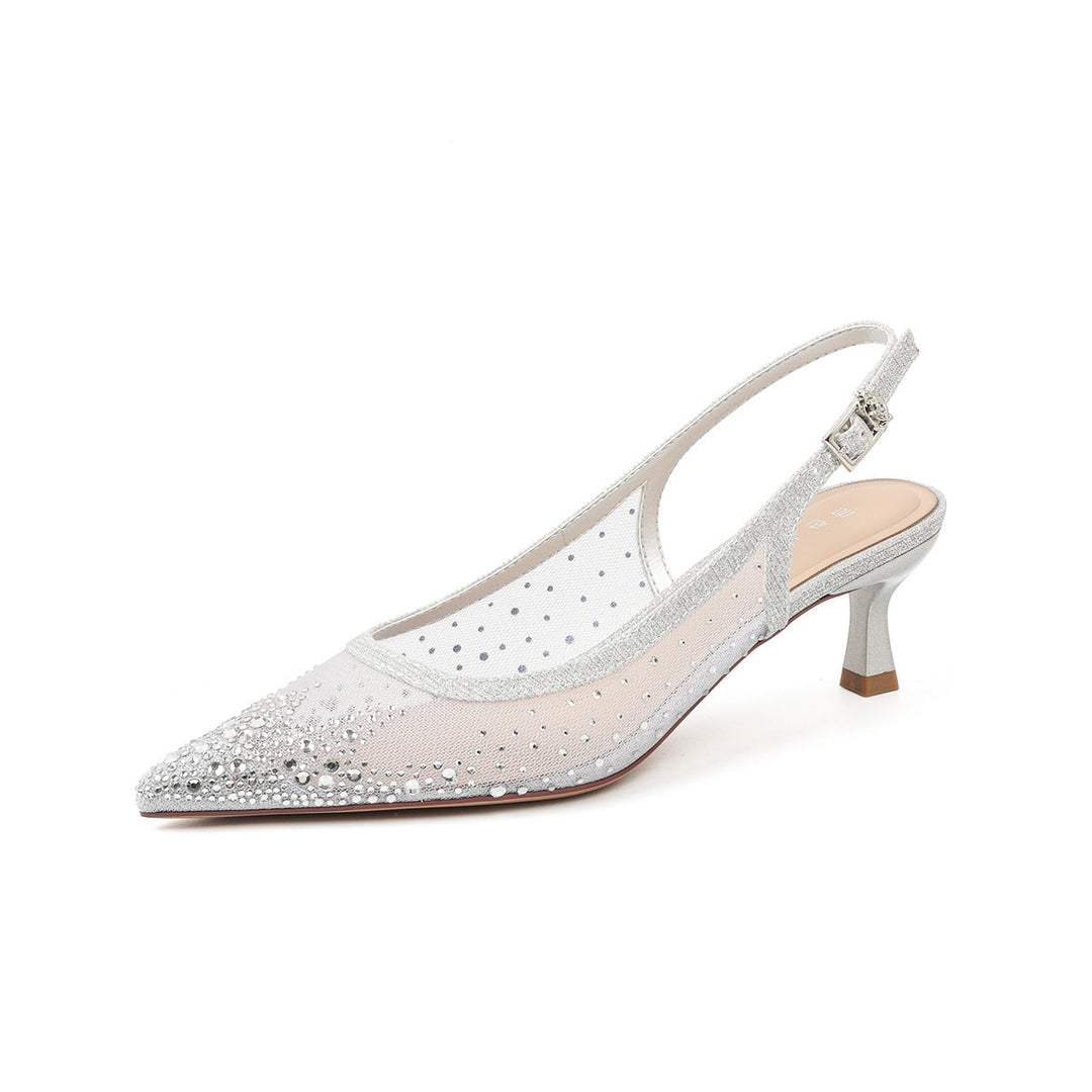 Elegant Crystal Mesh Pumps - Bridal