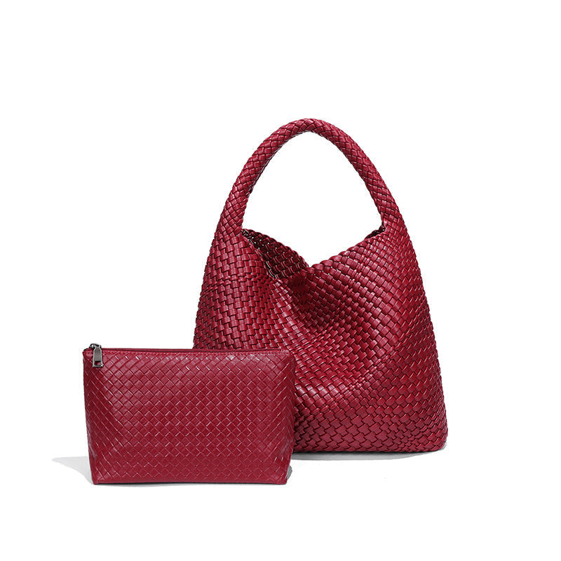 Olive Woven Hobo Bag with Matching Pouch – VIRELLE