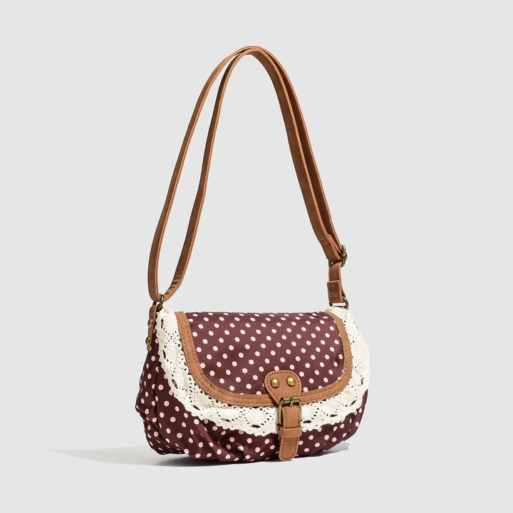 Vintage Polka Dot Crossbody Bag - Sweet