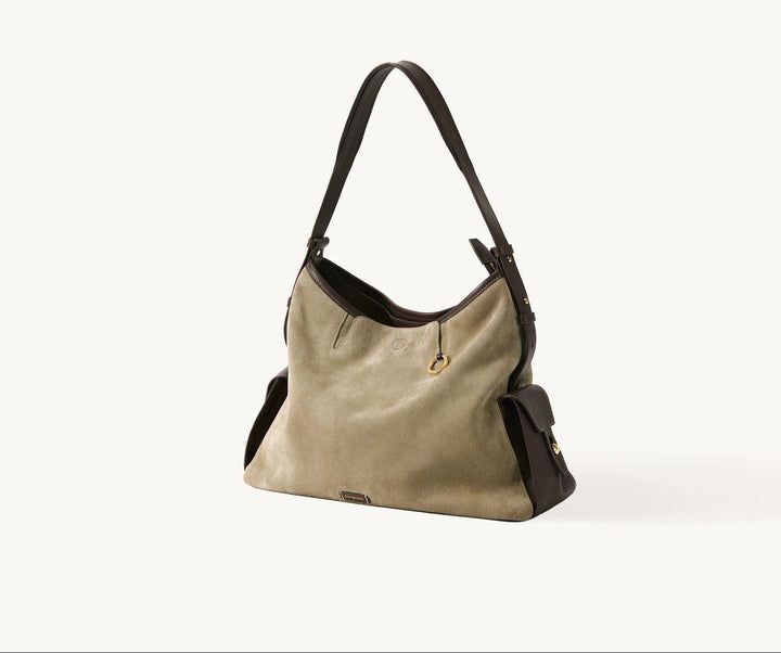 Black Slouchy Leather Shoulder Bag – LUXEVA