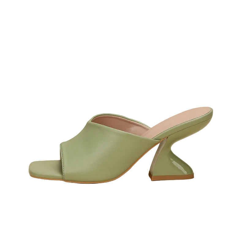 geometric sculpted heel mule sandal – LUMINA