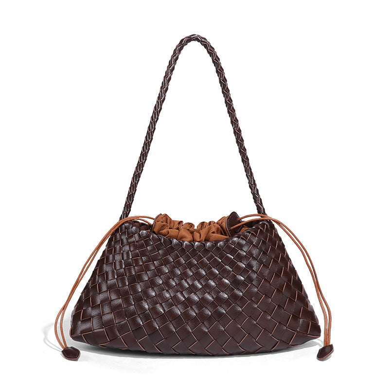 Emerald Woven Drawstring Shoulder Bag – SERALINE