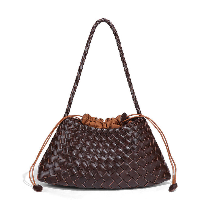 Emerald Woven Drawstring Shoulder Bag – SERALINE