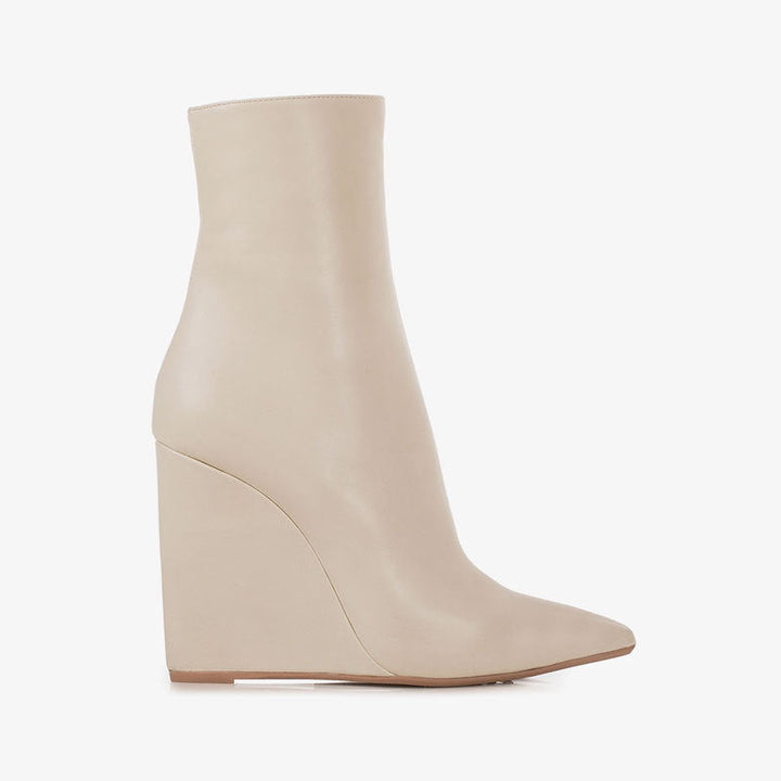 Minimalist Wedge Ankle Boots – IVORY
