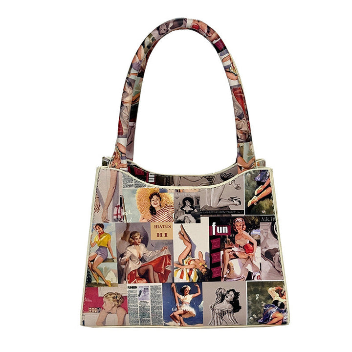 Vintage Collage Shoulder Bag - MONÉLIA