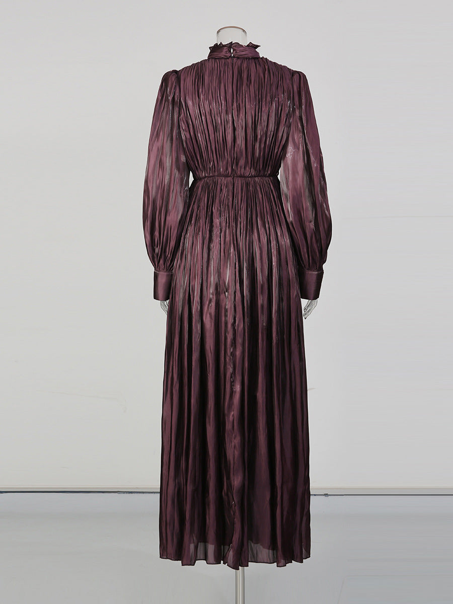 draped cross-front chiffon maxi dress with neck tie – AMARIS