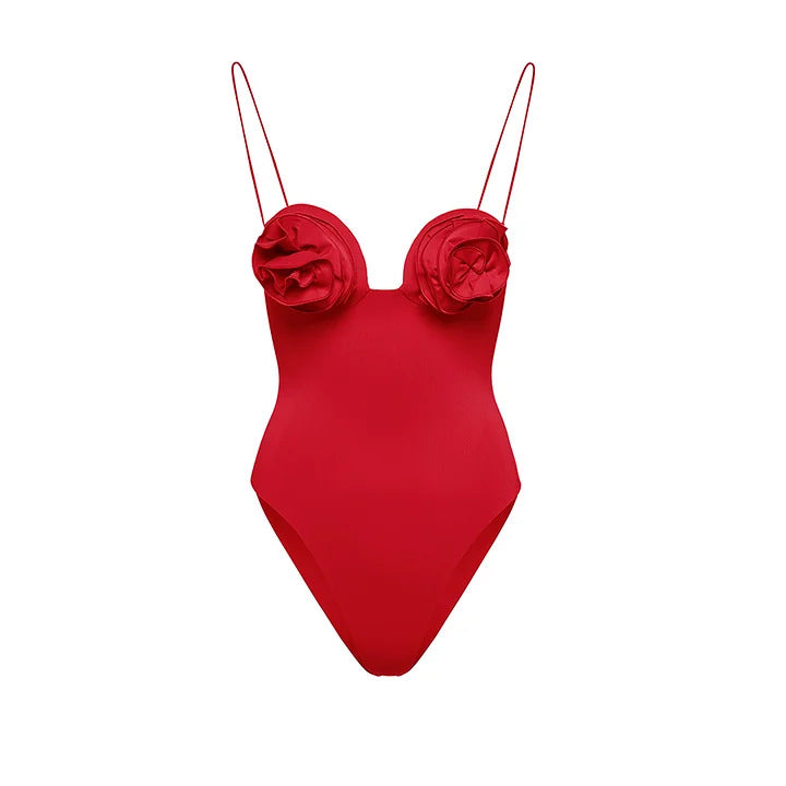 rose appliqué strap bodysuit with ruffle mini skirt – SMSMA