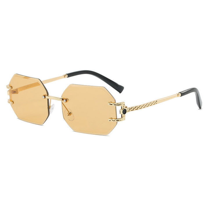 Luxury Rimless Geometric Sunglasses – ROSÉ