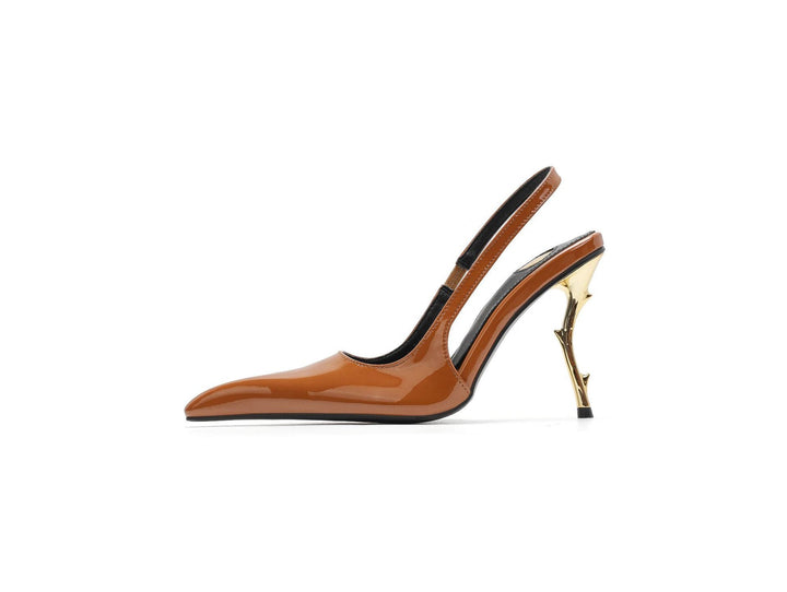 Patent Slingback Sculptural Heel Pumps – THORN