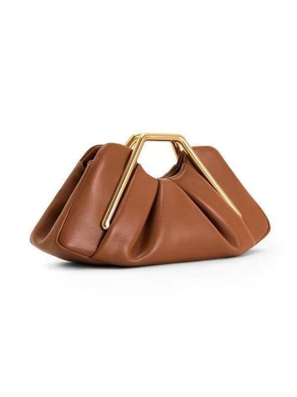 Caramel Geometric Handle Clutch Bag – VÉRALUX