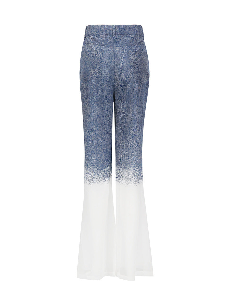 Denim Gradient Sheer Two-Piece Set-DESERT