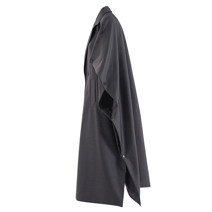 oversized cape-style trench coat with structured lapels – UMBRA