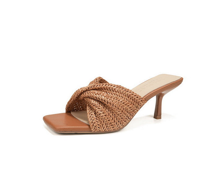 Woven Knot Square Toe Mule Heels – SANDÉLLE