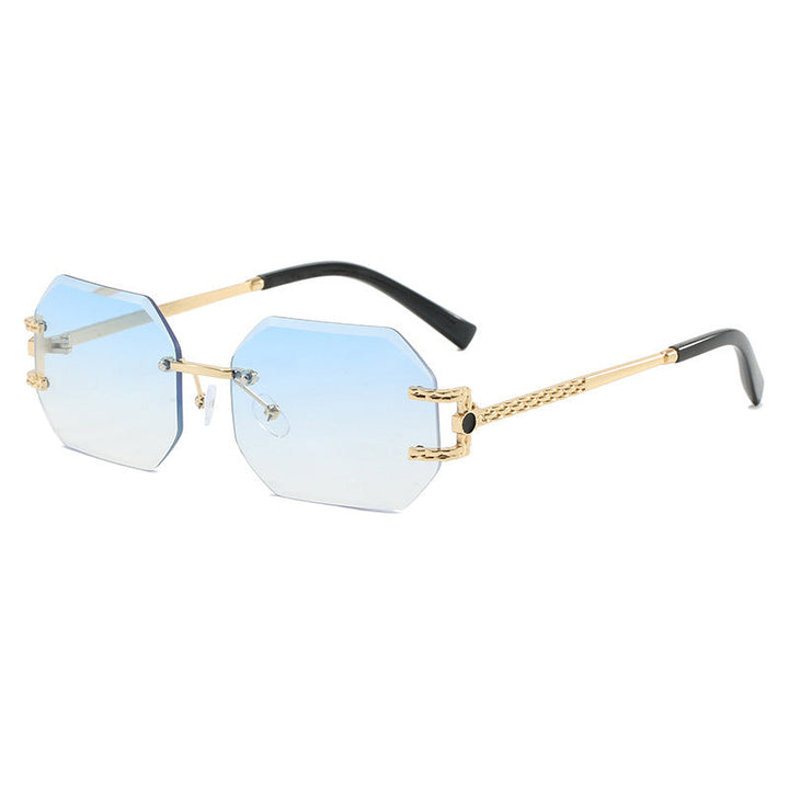 Luxury Rimless Geometric Sunglasses – ROSÉ
