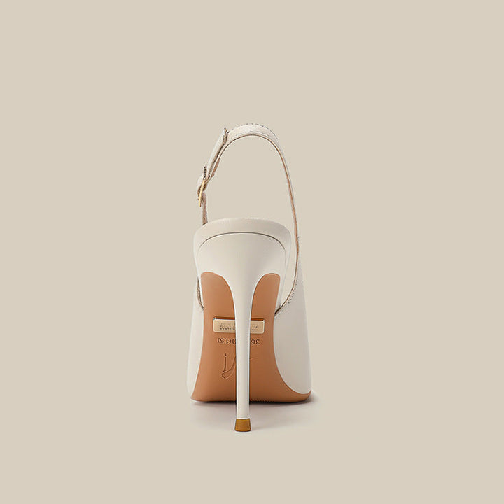 Pointed-Toe Leather Slingback Pumps – ODD- CAMILLE