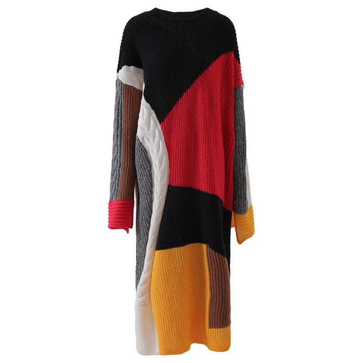 Colorblock Oversized Knit Midi Dress – VIRELLE