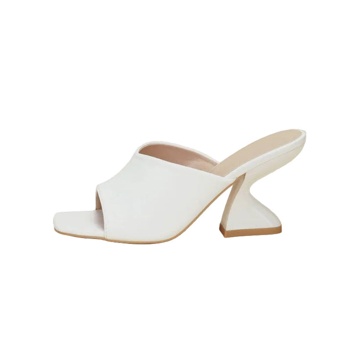 geometric sculpted heel mule sandal – LUMINA