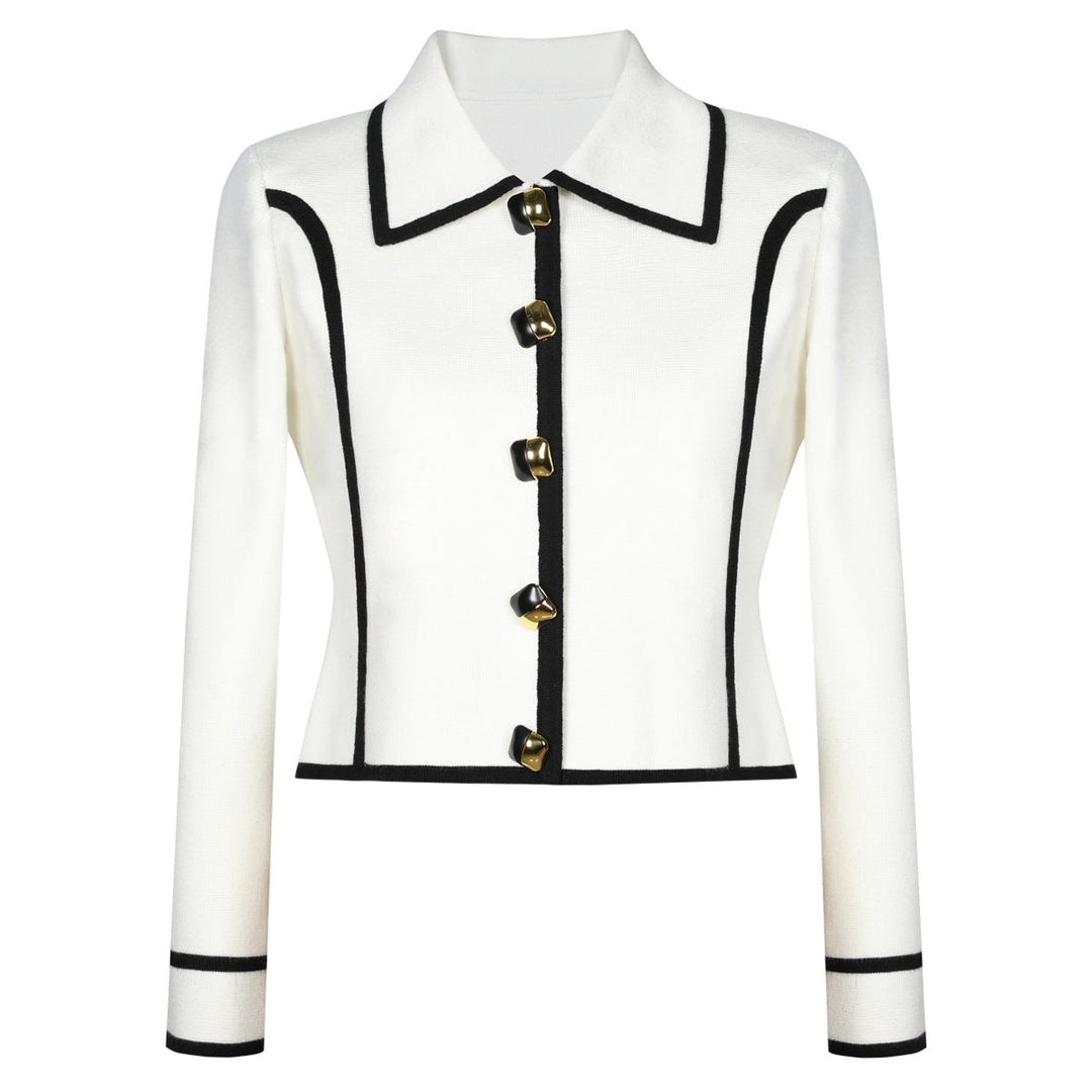 long sleeve tailored suit with contrast piping - ODD- DORRAZLI