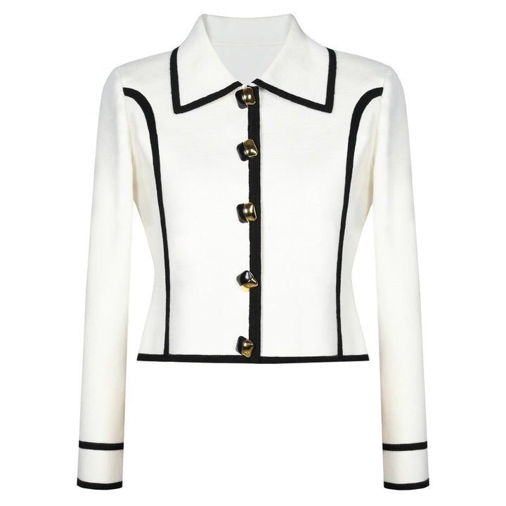 long sleeve tailored suit with contrast piping - DORRAZLI
