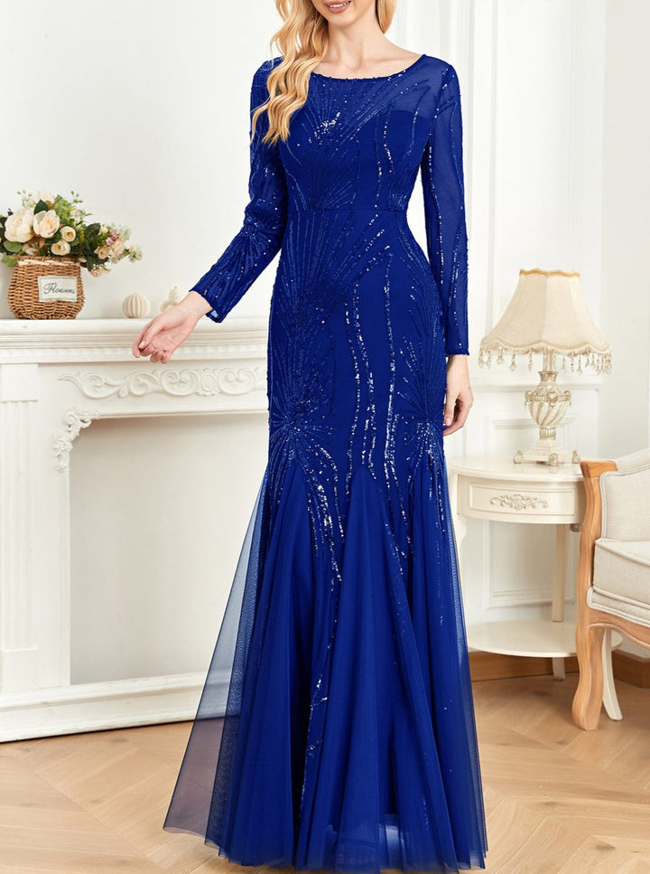 sequined mermaid gown with starburst pattern – ODD- Fistwqh
