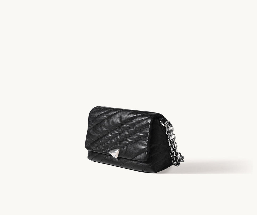 Black Padded Chain Crossbody Bag – Songmont