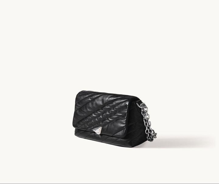 Black Padded Chain Crossbody Bag – Songmont