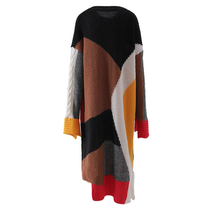 Colorblock Oversized Knit Midi Dress – VIRELLE
