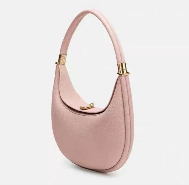 Sage Crescent Leather Shoulder Bag – LUCENZA