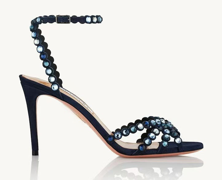 Rainbow Crystal Ankle Strap Heels – Glamour