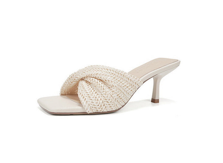 Woven Knot Square Toe Mule Heels – SANDÉLLE