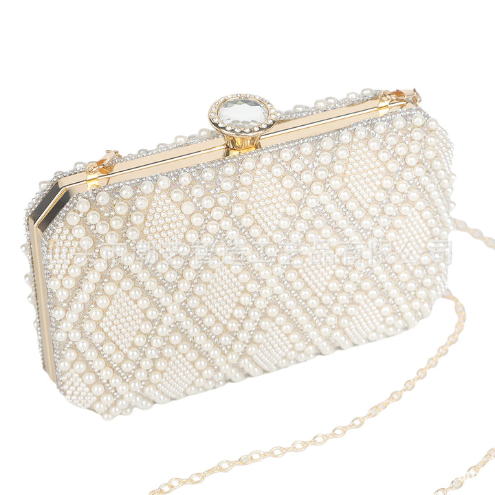 Pearl Embellished Clutch Bag - Luxe