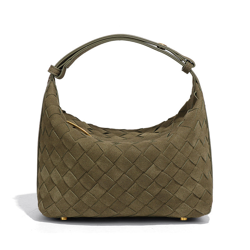 Chocolate Woven Hobo Shoulder Bag – MONETTA